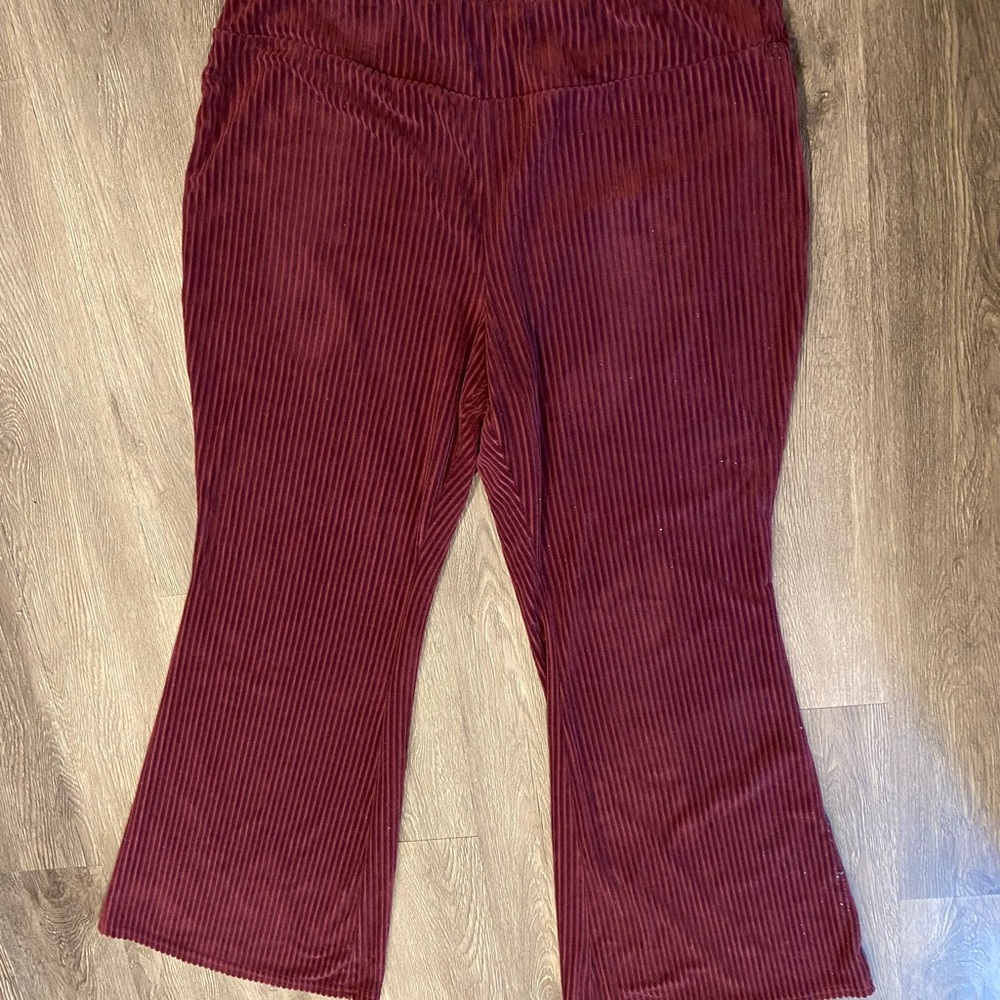 Plus size velvet bell bottoms